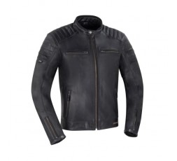 Cafe Racer STRIPE Black Edition motorcycle leather jacket by SEGURA 1